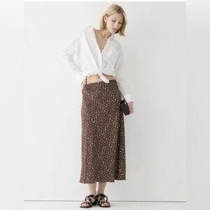 J.Crew Gwyneth Slip Skirt - Mocha Floral - NWT